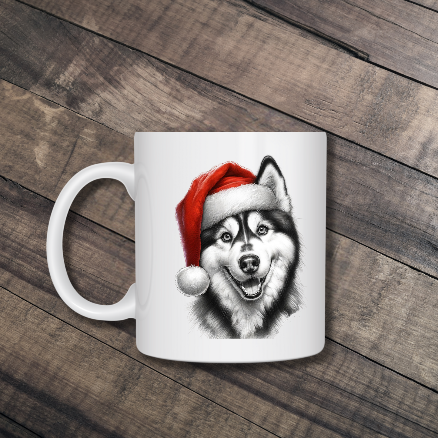 Santa Paws Mugs - Festive Canine Sketch Collection