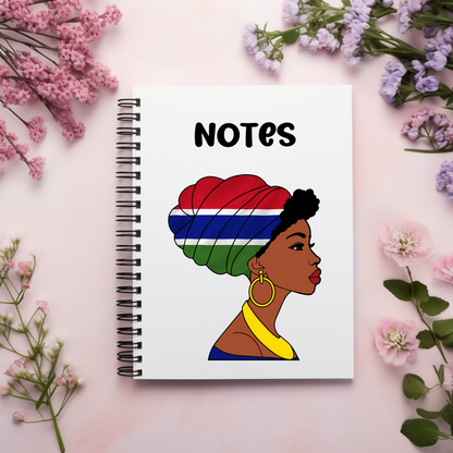 Global Elegance Notebook: Woman in Flag Headscarf