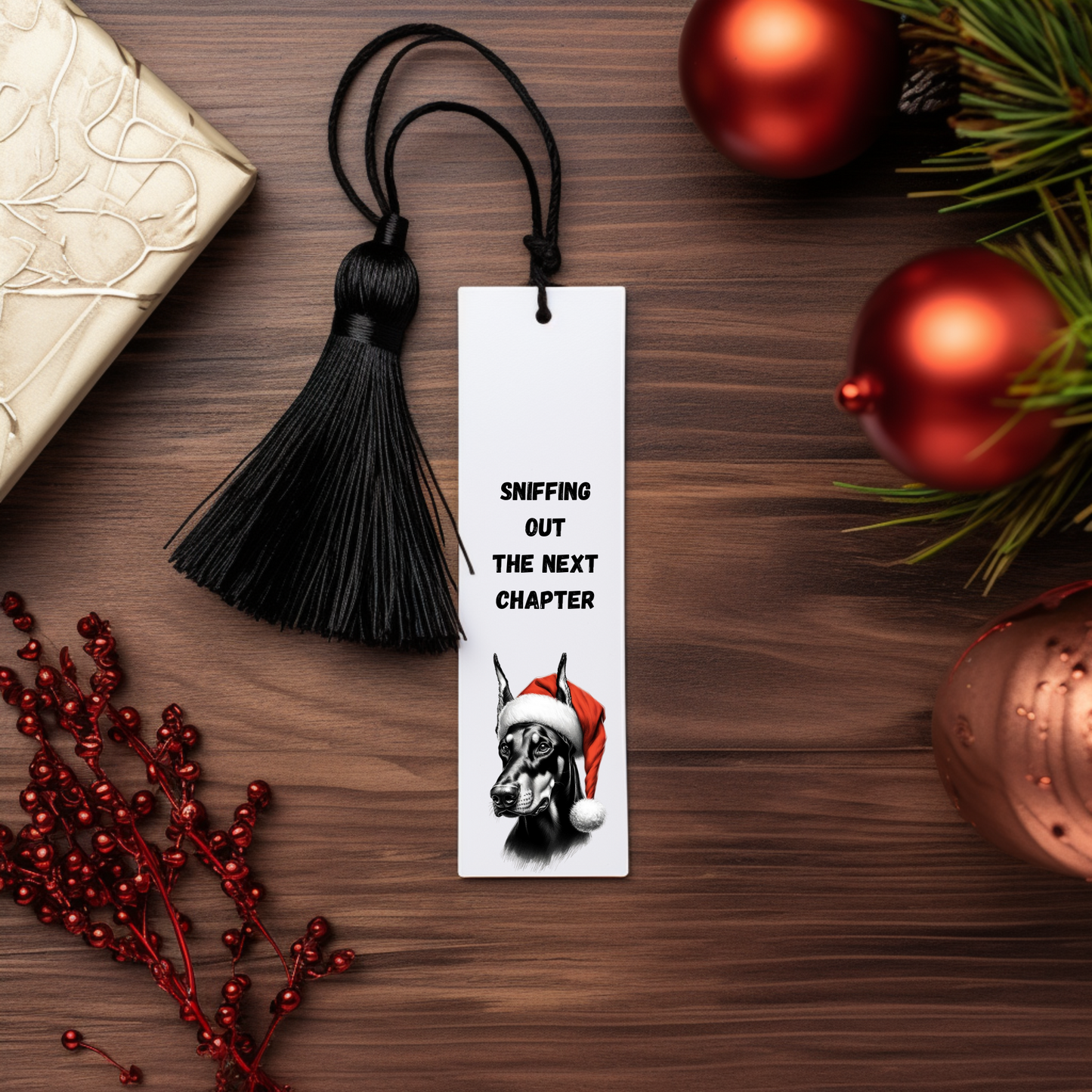 Santa Dog Breed Bookmarks - Festive Aluminium Book Companions