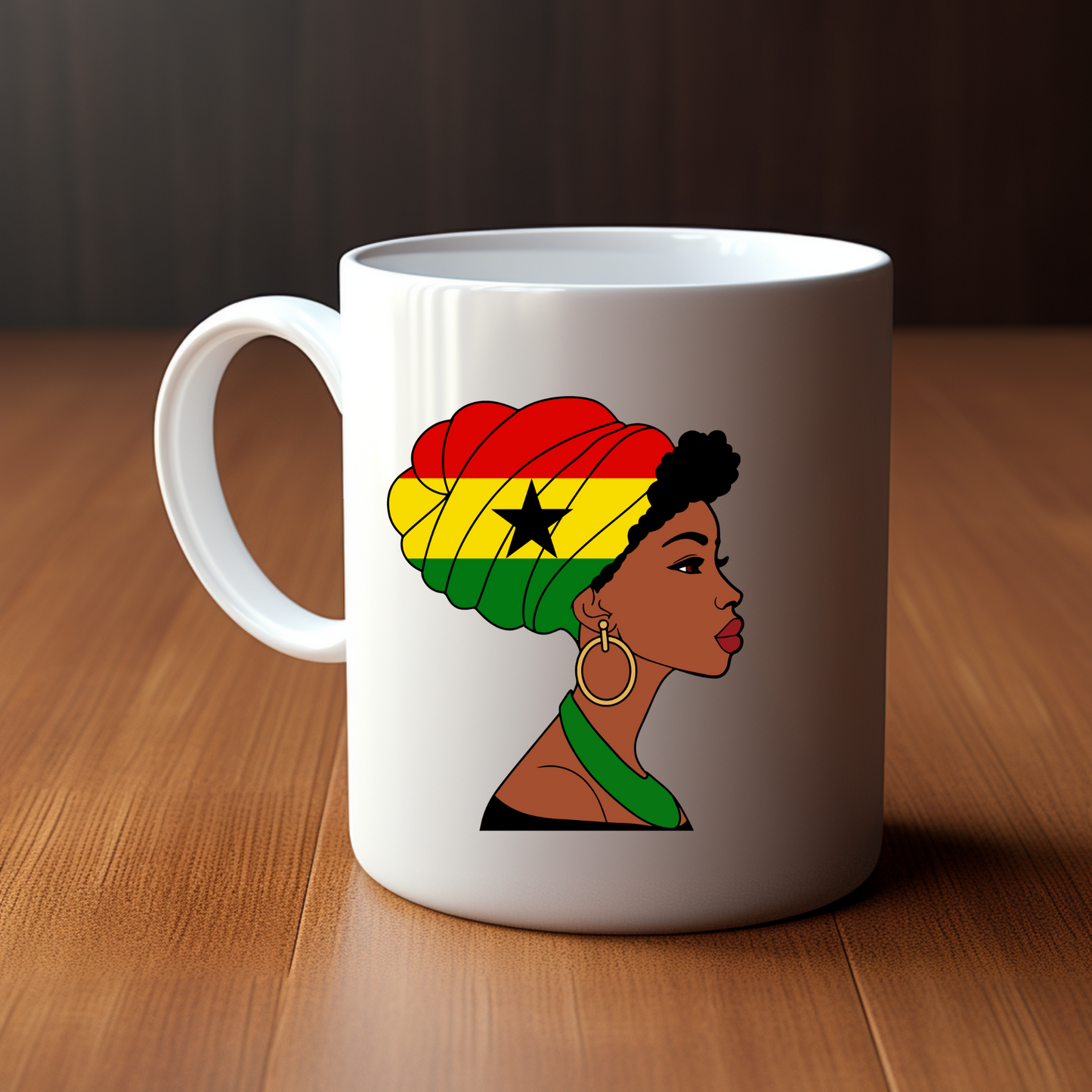 Global Elegance Mug: Woman in Flag Headscarf