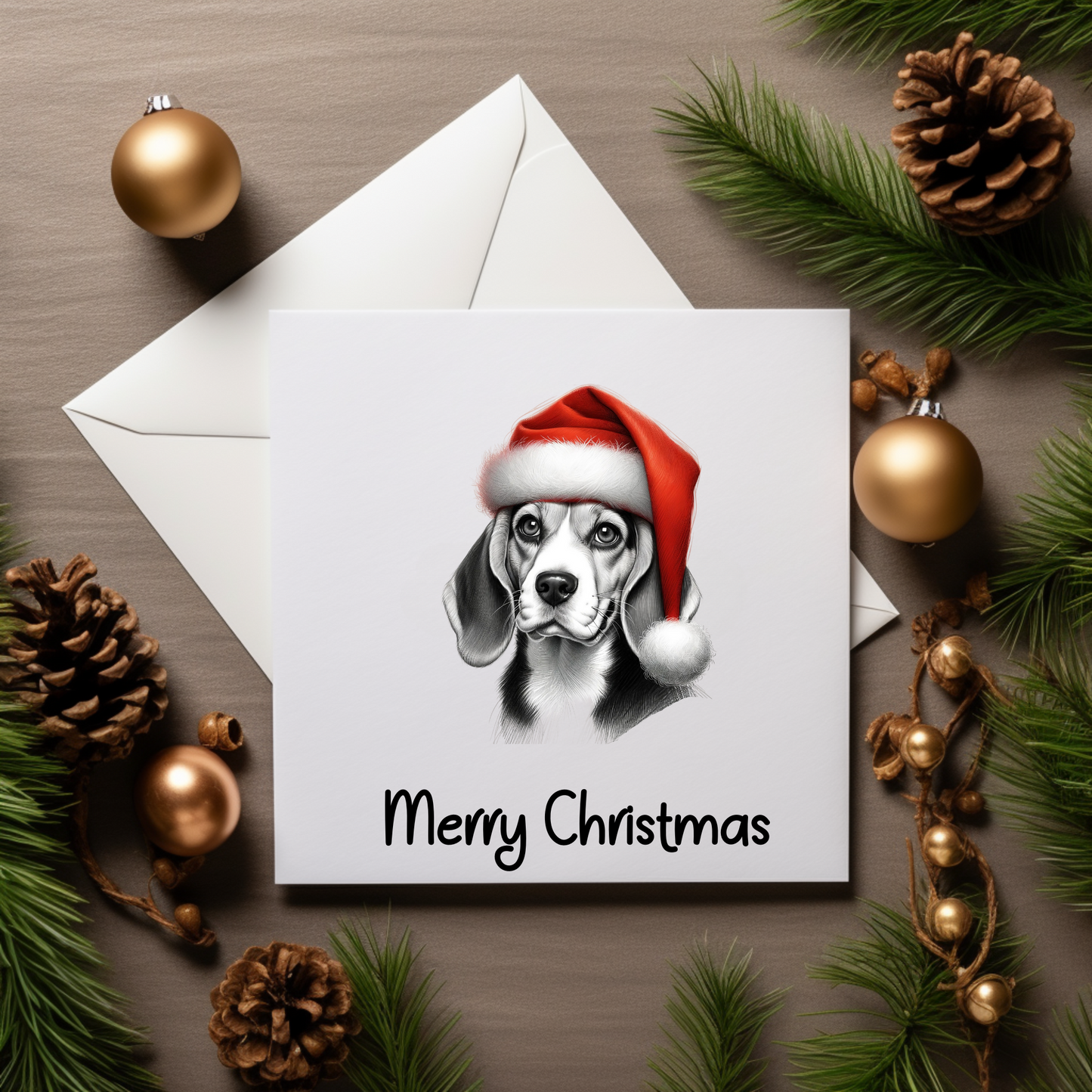 Santa Paws Greeting Cards - Festive Canine Sketch Collection