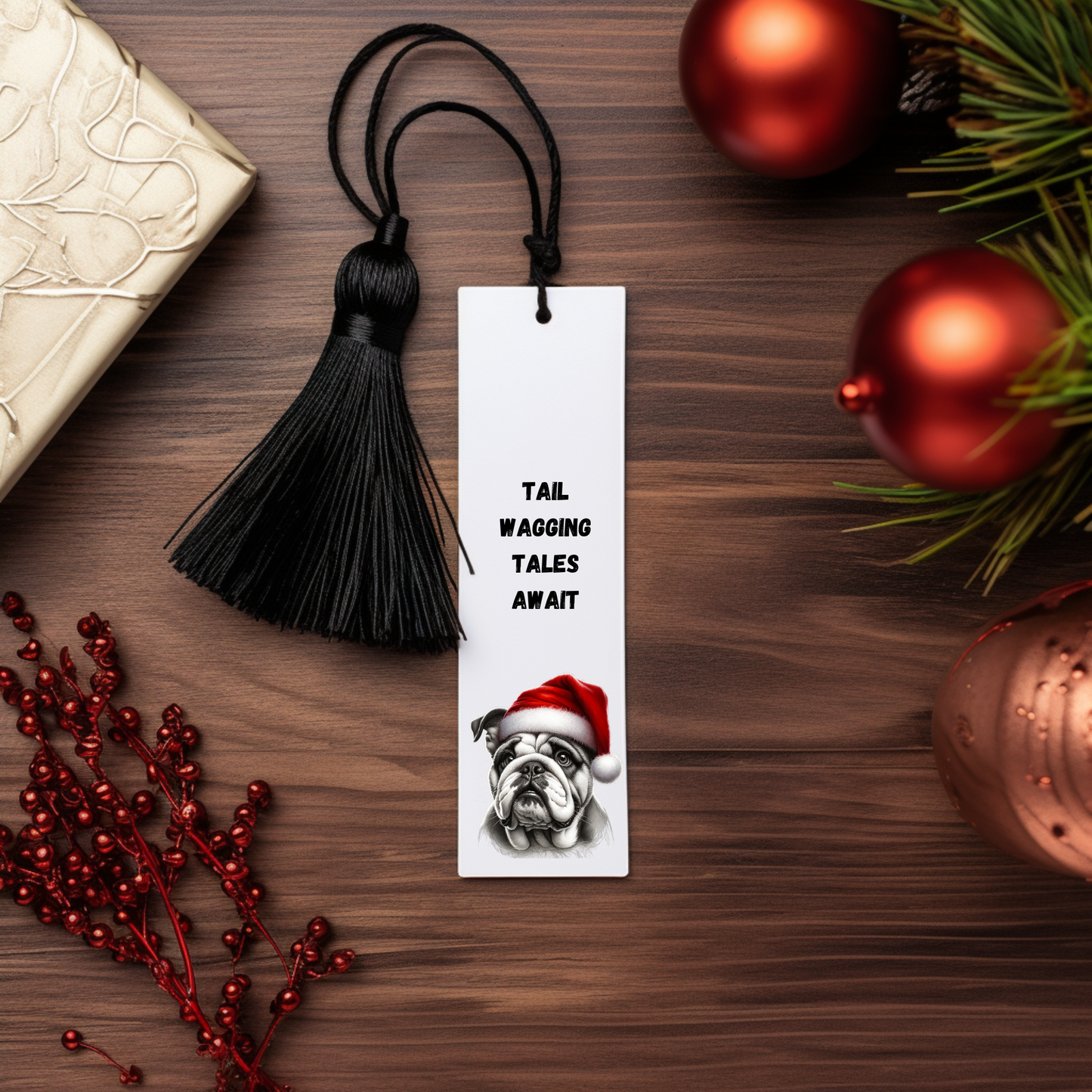 Santa Dog Breed Bookmarks - Festive Aluminium Book Companions