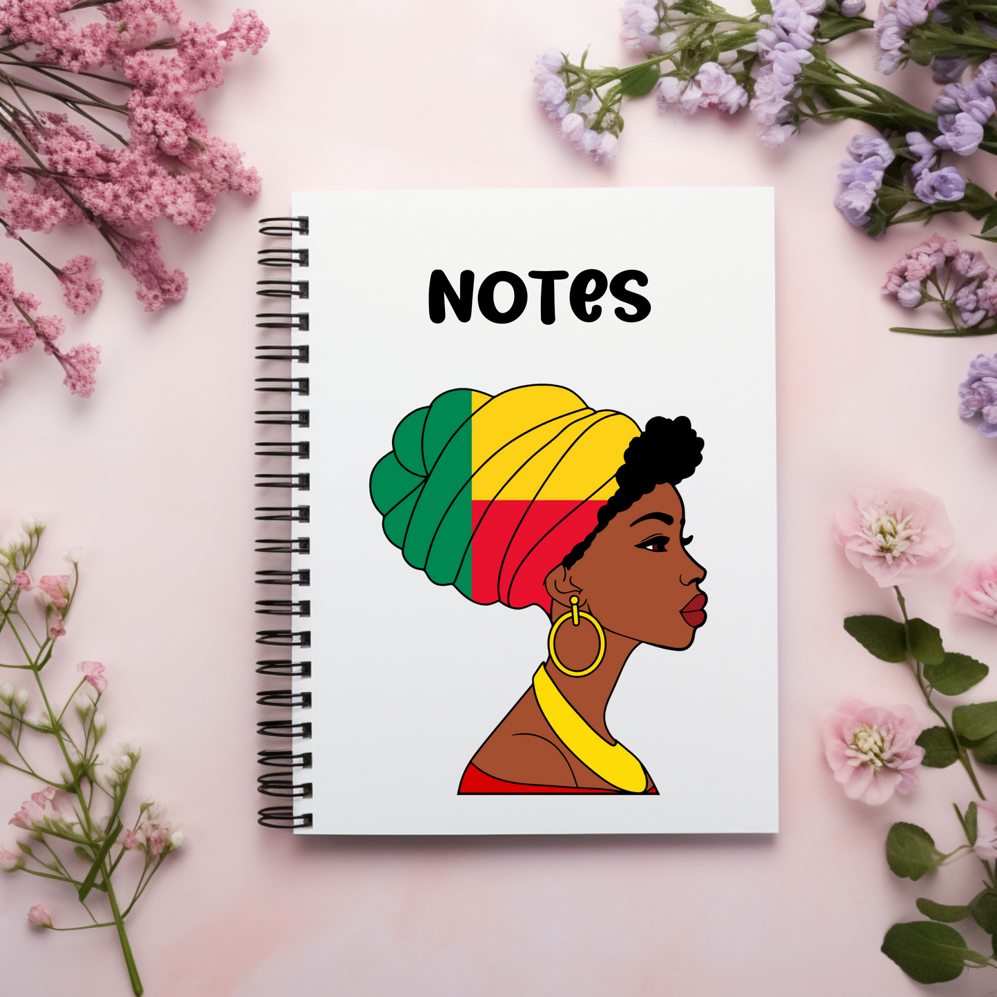 Global Elegance Notebook: Woman in Flag Headscarf