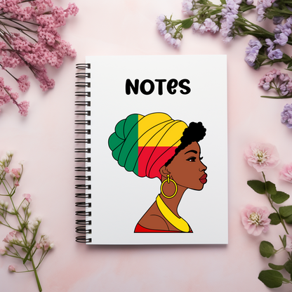 Global Elegance Notebook: Woman in Flag Headscarf