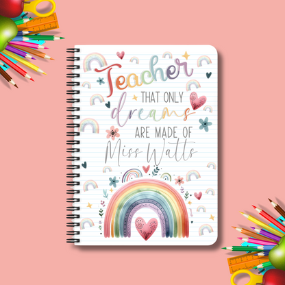 A5 Teacher's Spiral Notebook – 30 Double-Sided Lined Pages | Ideal for Lesson Planning & Notes | Teacher Appreciation Gift