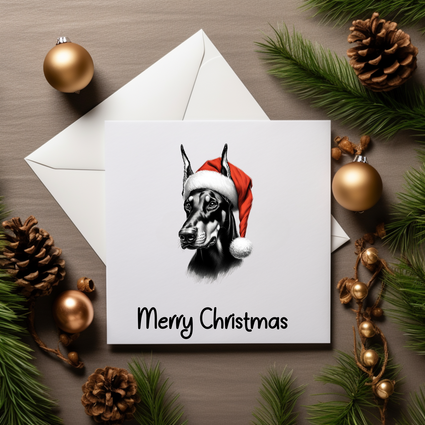 Santa Paws Greeting Cards - Festive Canine Sketch Collection
