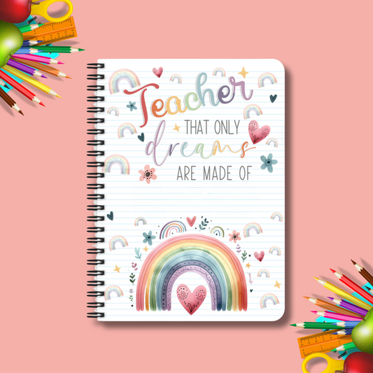 A5 Teacher's Spiral Notebook – 30 Double-Sided Lined Pages | Ideal for Lesson Planning & Notes | Teacher Appreciation Gift