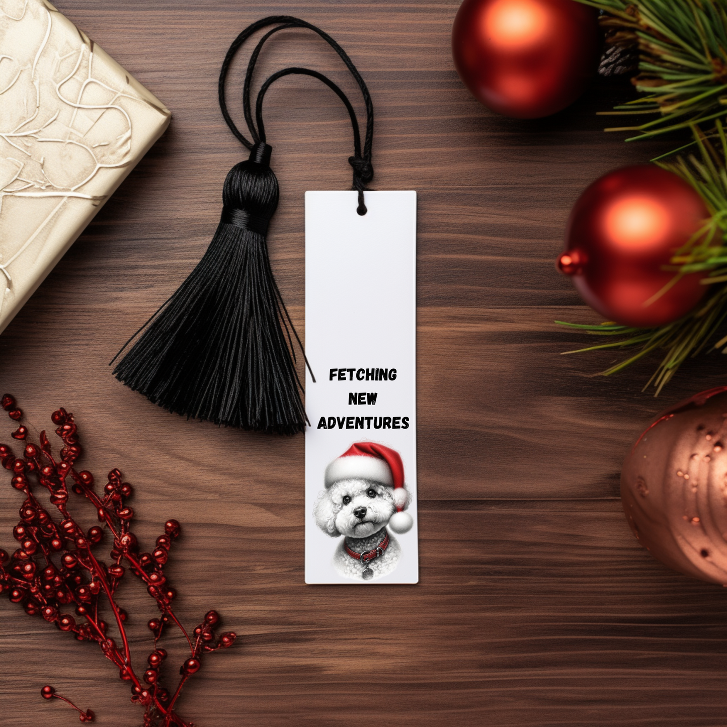 Santa Dog Breed Bookmarks - Festive Aluminium Book Companions