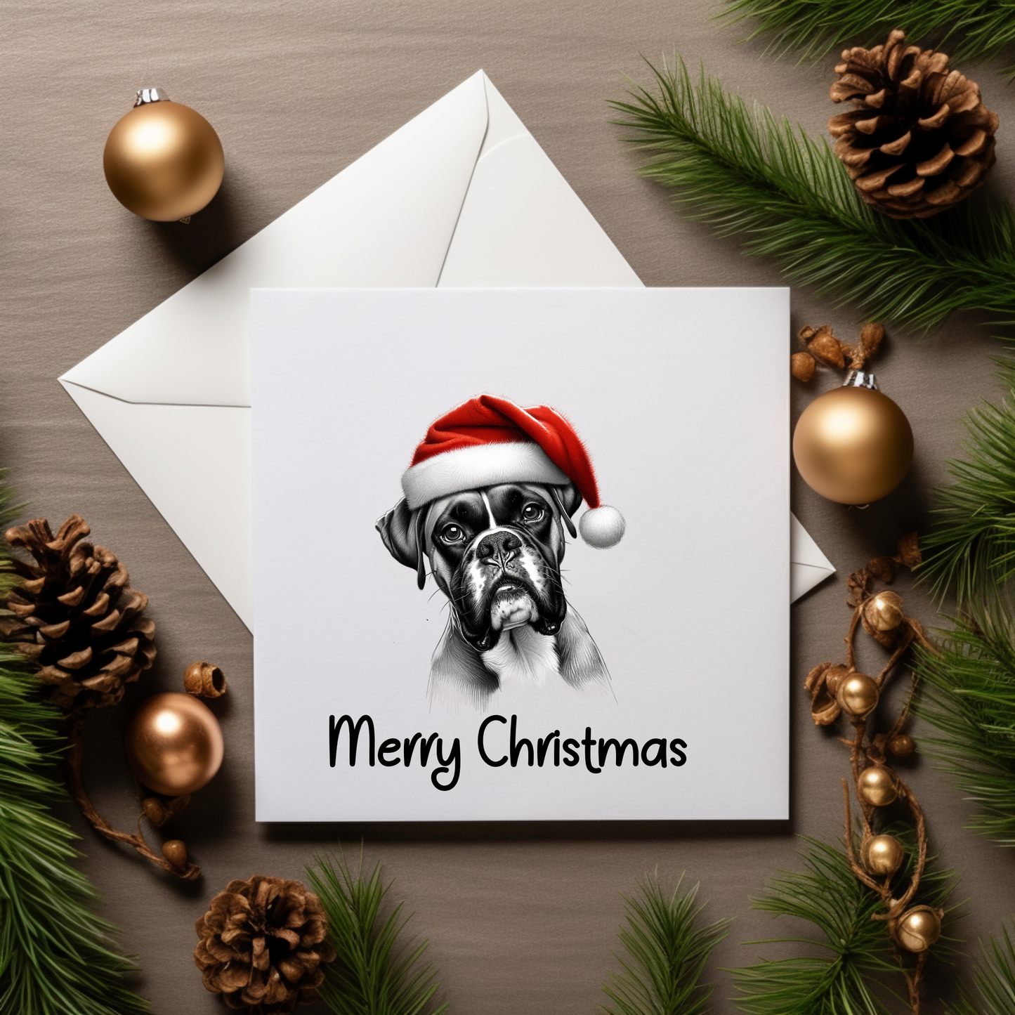 Santa Paws Greeting Cards - Festive Canine Sketch Collection