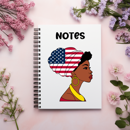 Global Elegance Notebook: Woman in Flag Headscarf