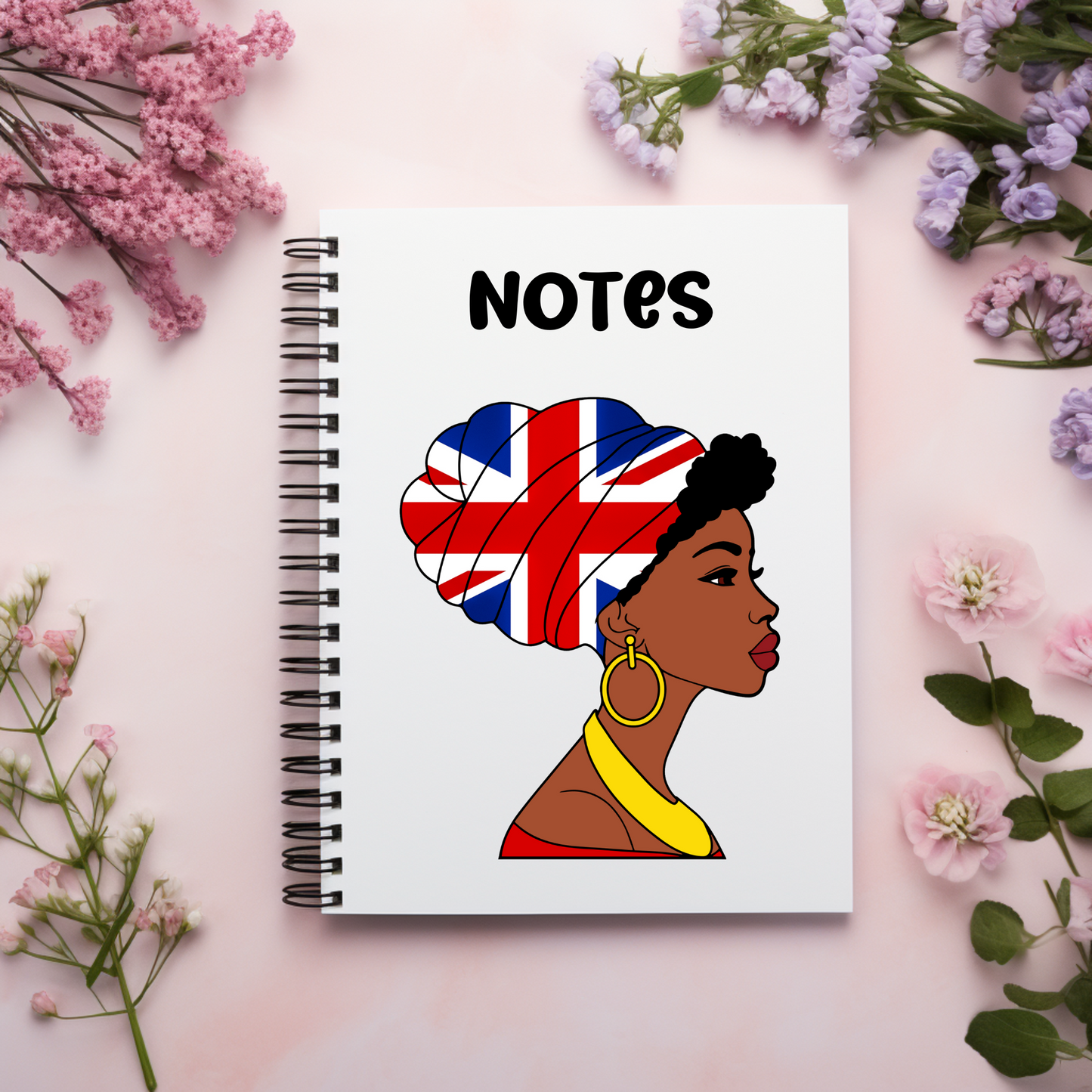 Global Elegance Notebook: Woman in Flag Headscarf