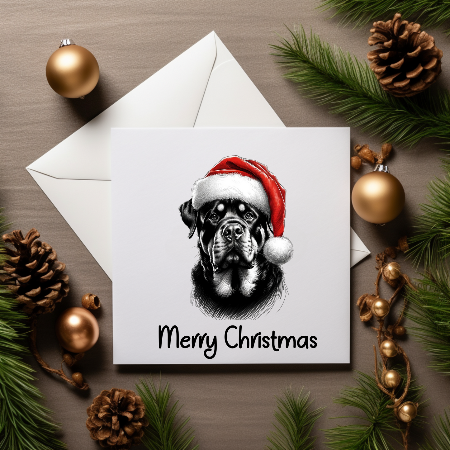Santa Paws Greeting Cards - Festive Canine Sketch Collection