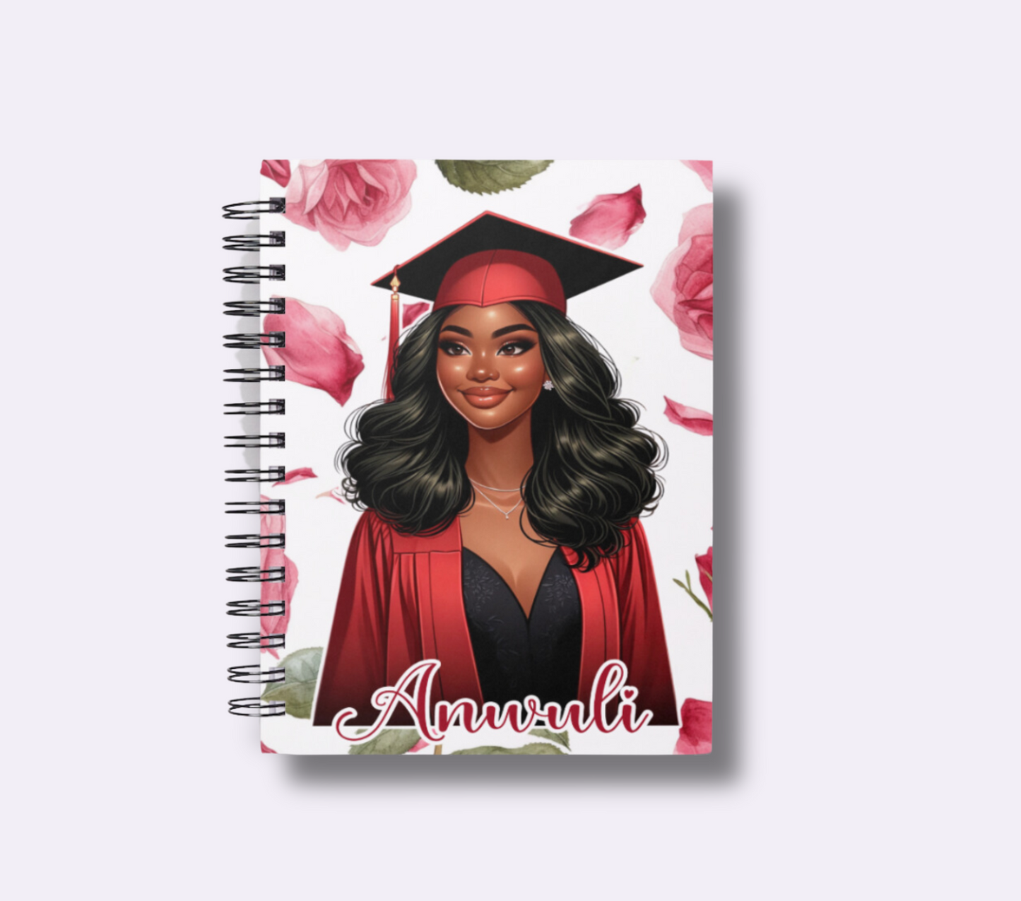 Elegant Graduation Black African Woman Notebook