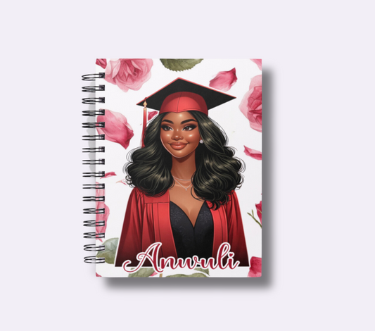 Elegant Graduation Black African Woman Notebook