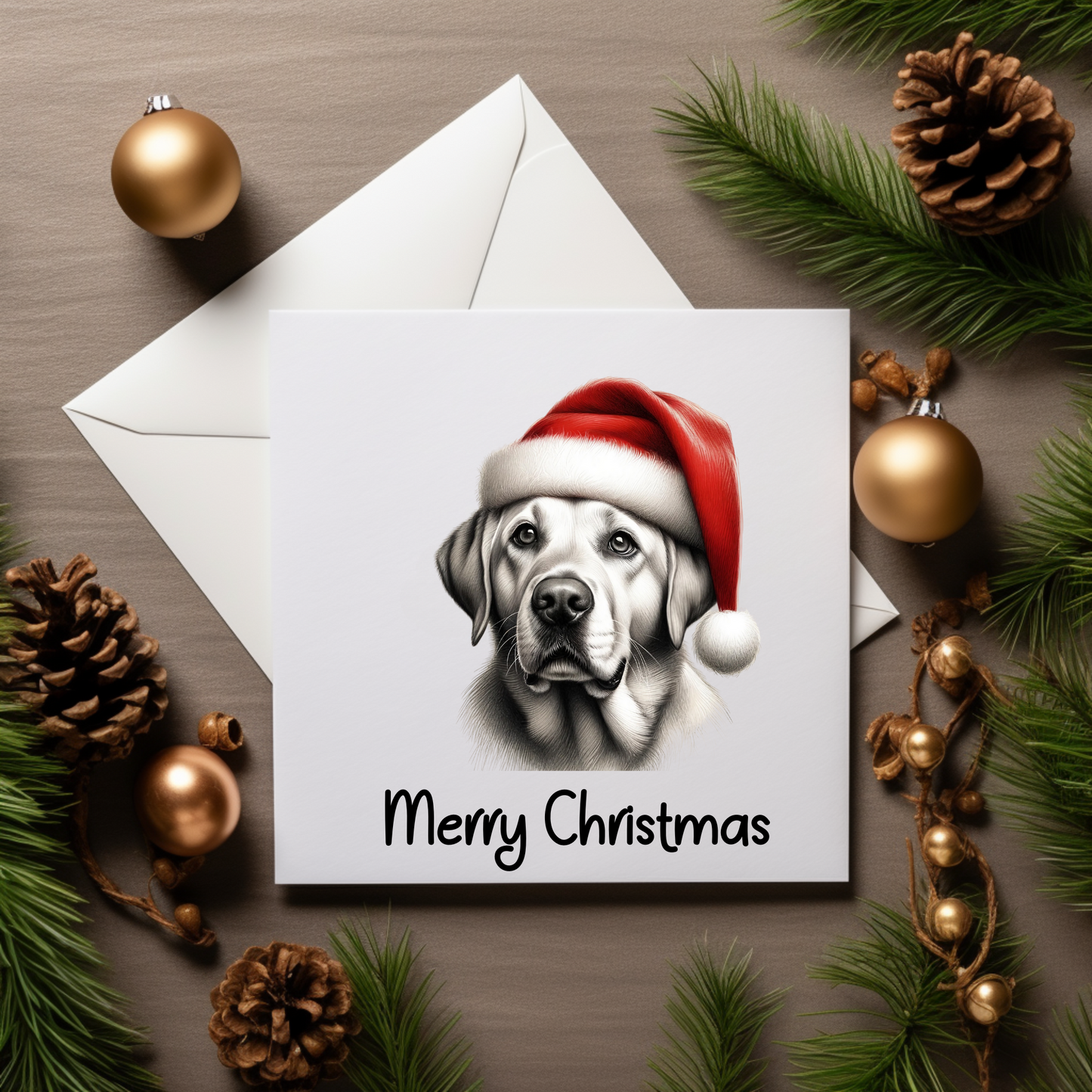 Santa Paws Greeting Cards - Festive Canine Sketch Collection