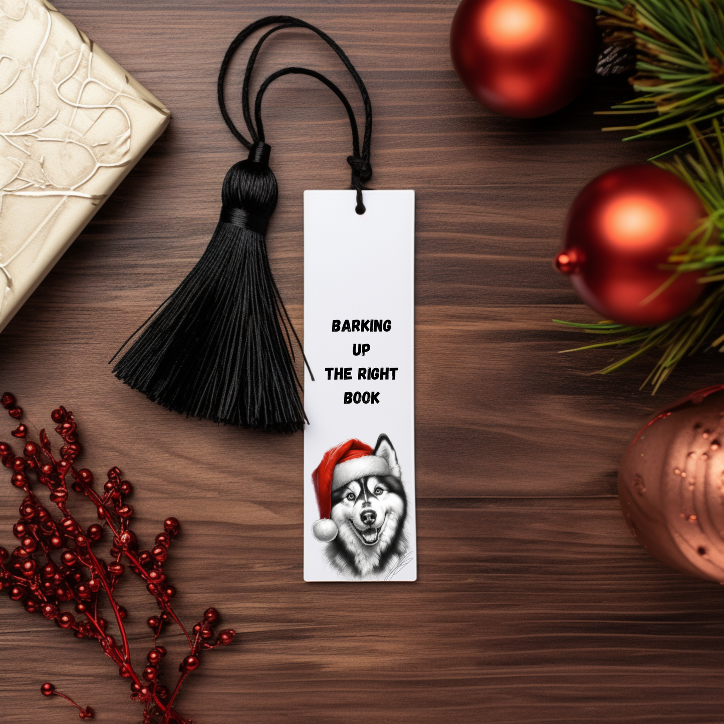 Santa Dog Breed Bookmarks - Festive Aluminium Book Companions