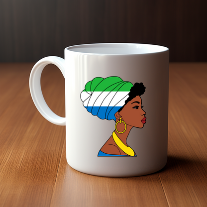 Global Elegance Mug: Woman in Flag Headscarf