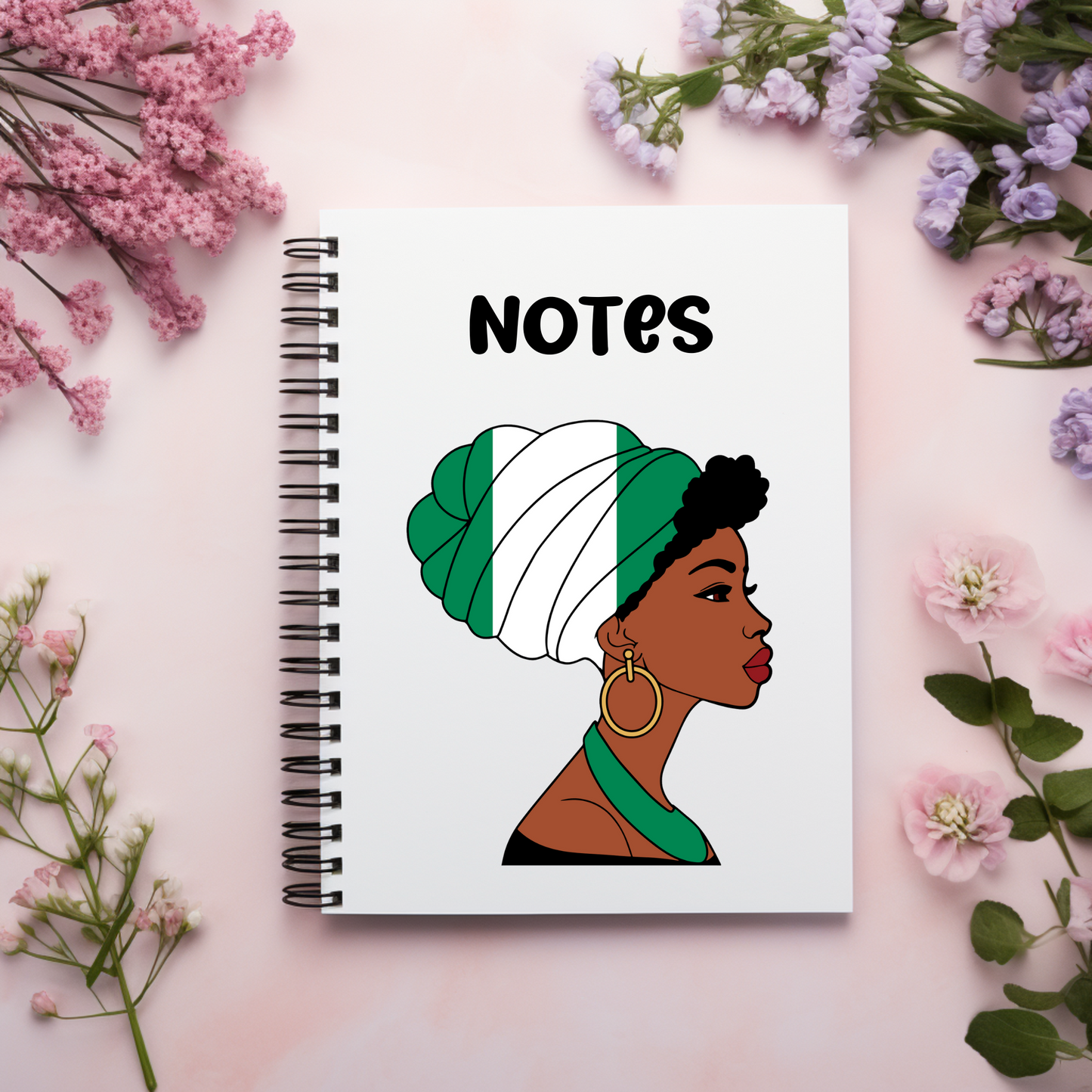 Global Elegance Notebook: Woman in Flag Headscarf