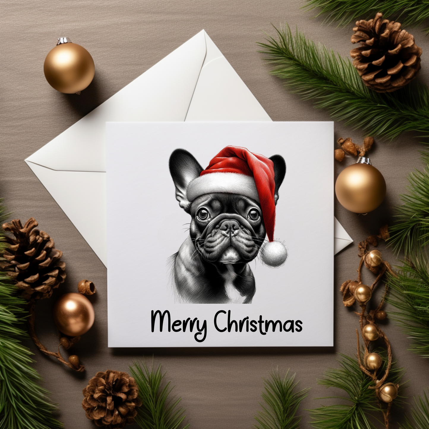 Santa Paws Greeting Cards - Festive Canine Sketch Collection