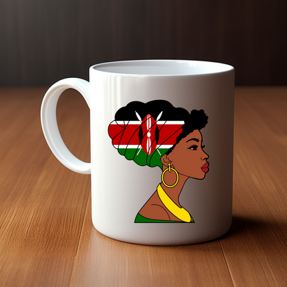 Global Elegance Mug: Woman in Flag Headscarf