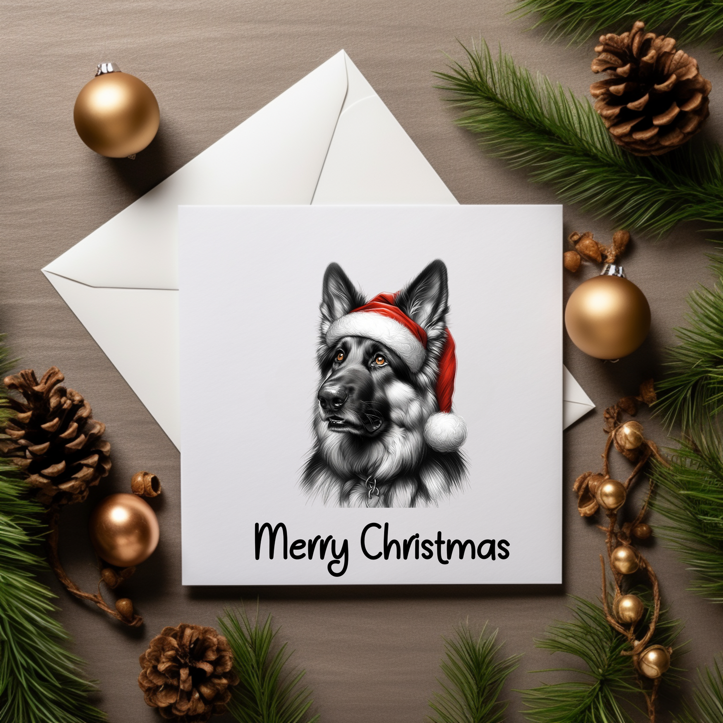 Santa Paws Greeting Cards - Festive Canine Sketch Collection