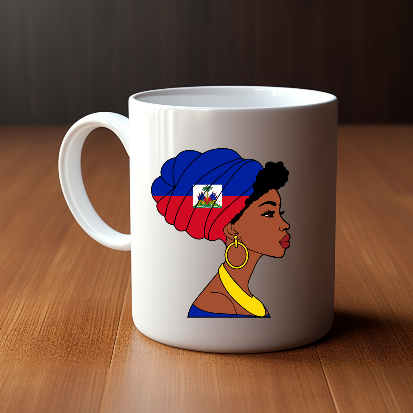 Global Elegance Mug: Woman in Flag Headscarf