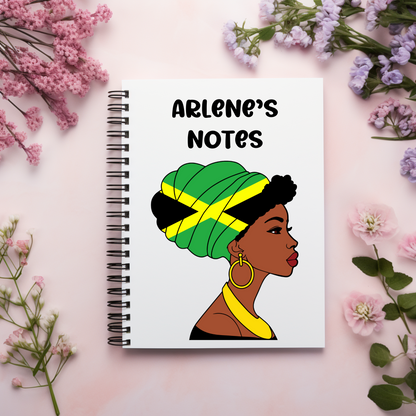 Global Elegance Notebook: Woman in Flag Headscarf