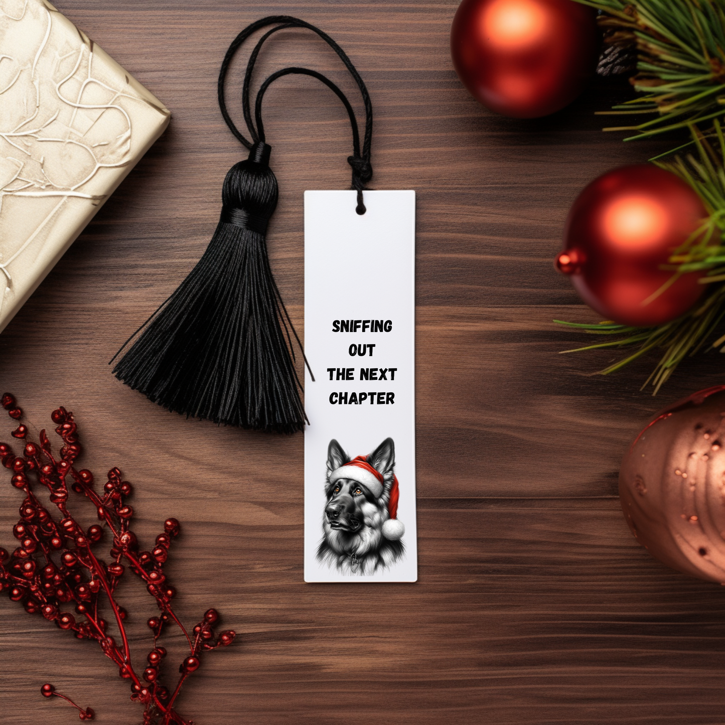 Santa Dog Breed Bookmarks - Festive Aluminium Book Companions