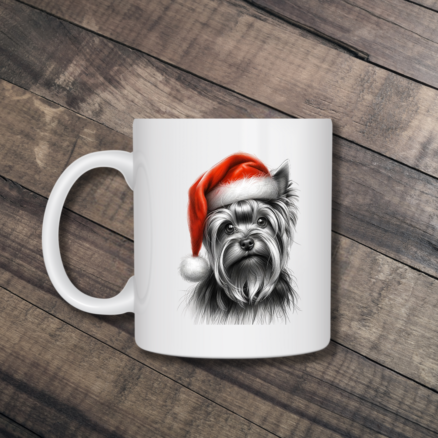 Santa Paws Mugs - Festive Canine Sketch Collection