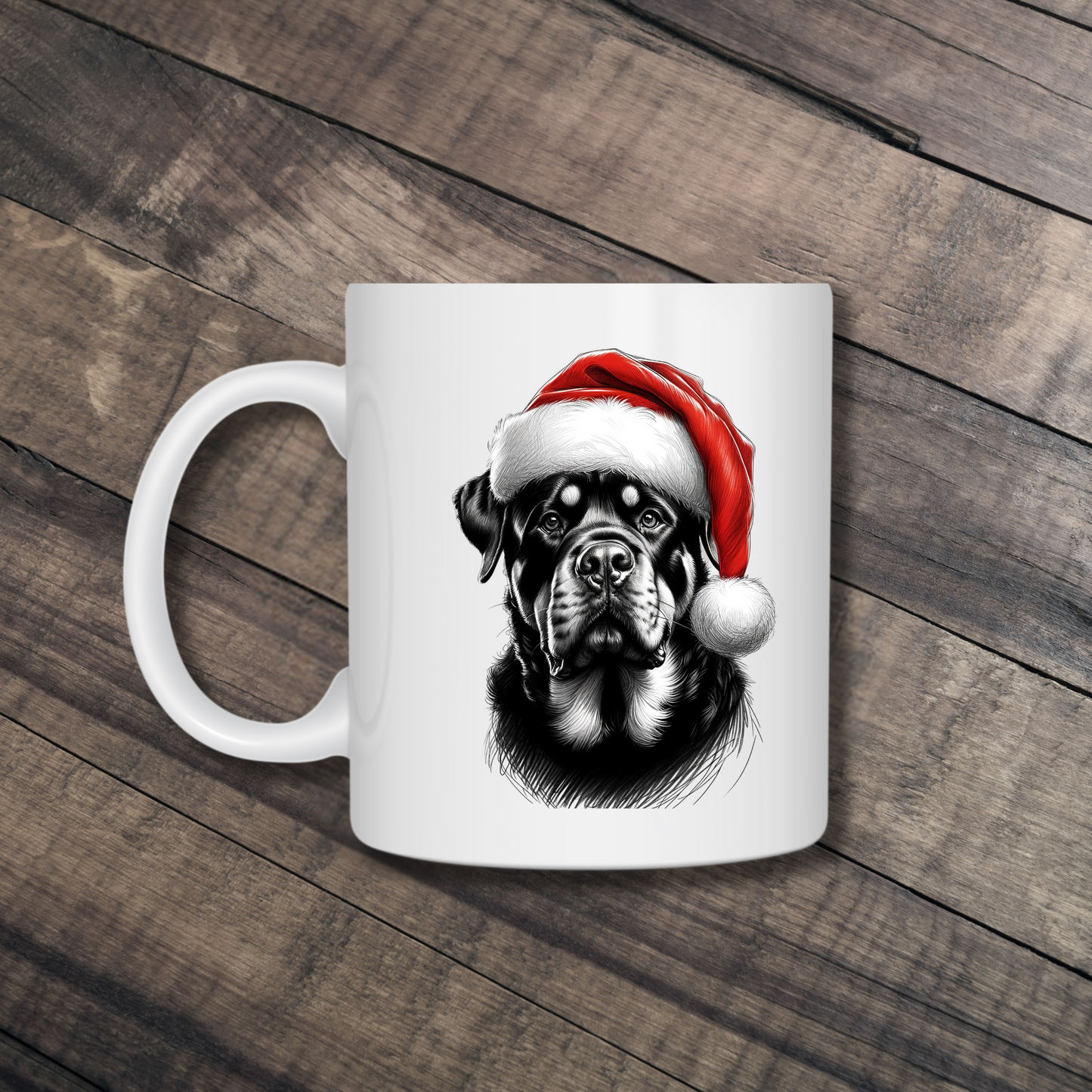 Santa Paws Mugs - Festive Canine Sketch Collection