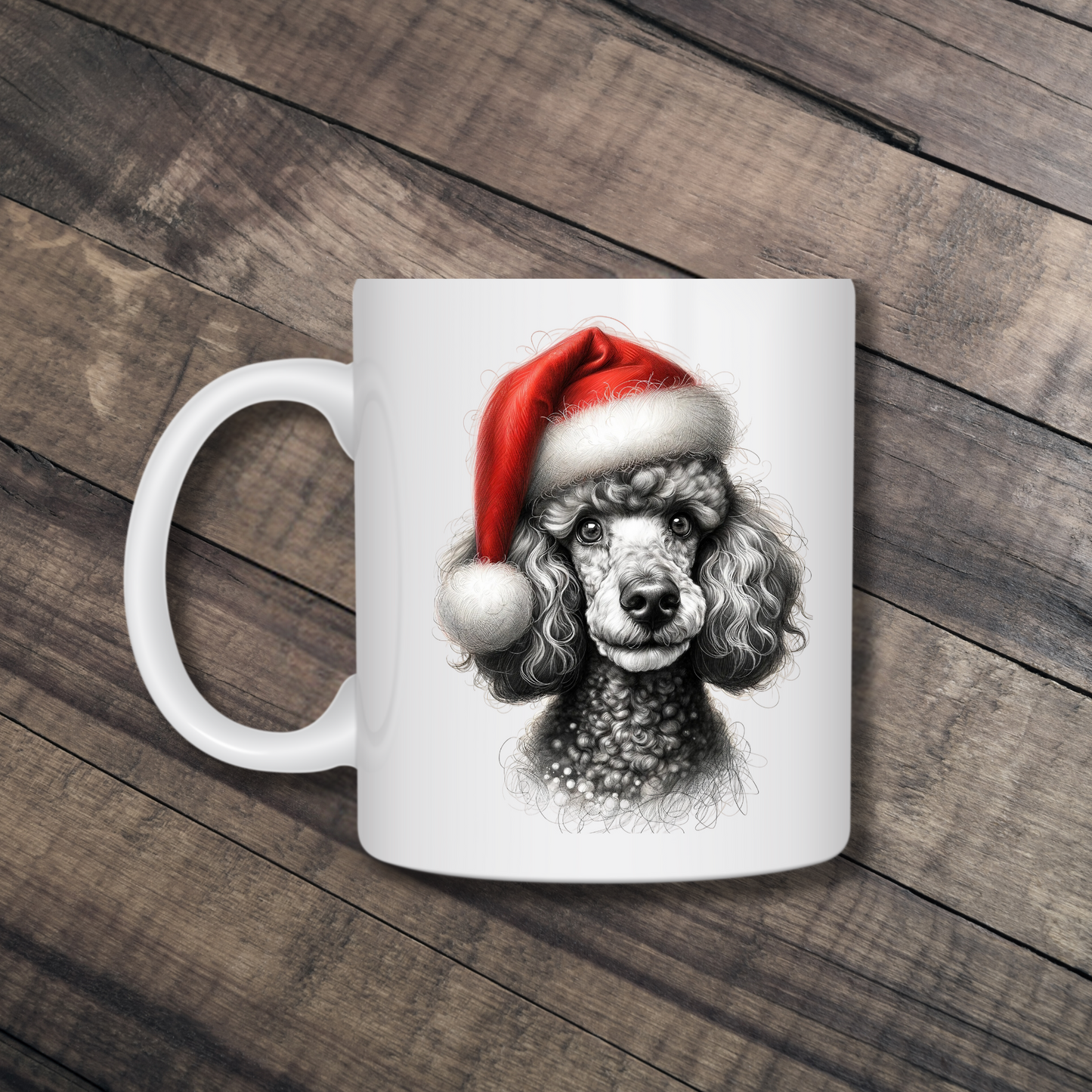 Santa Paws Mugs - Festive Canine Sketch Collection