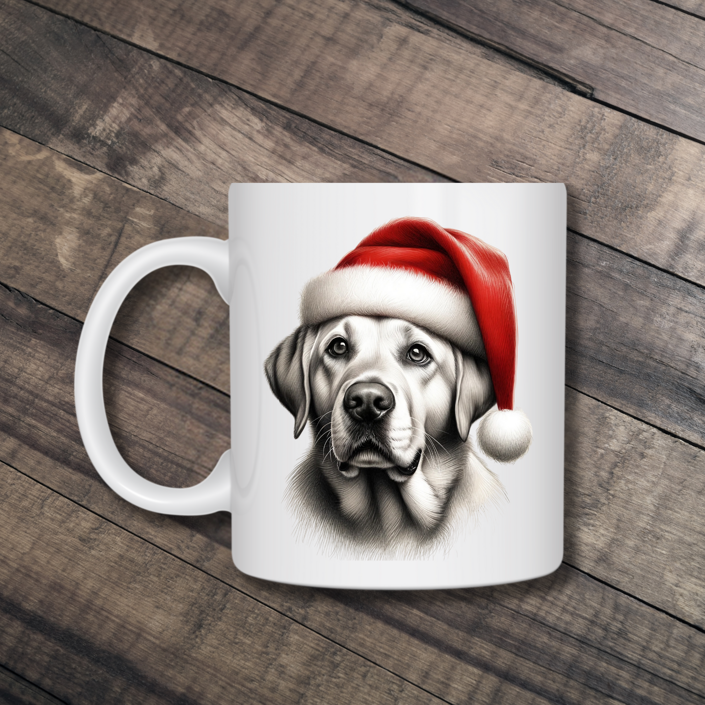 Santa Paws Mugs - Festive Canine Sketch Collection