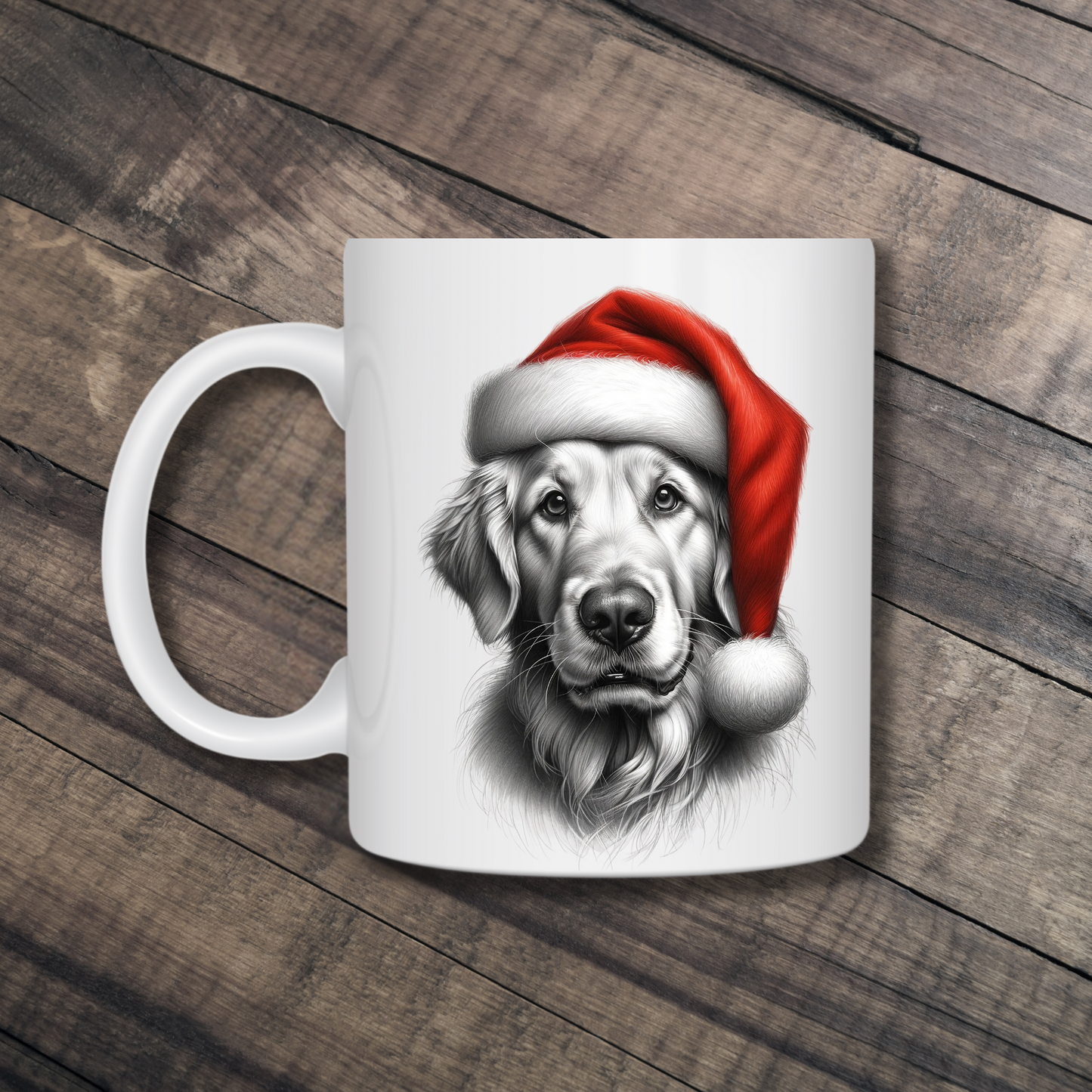 Santa Paws Mugs - Festive Canine Sketch Collection