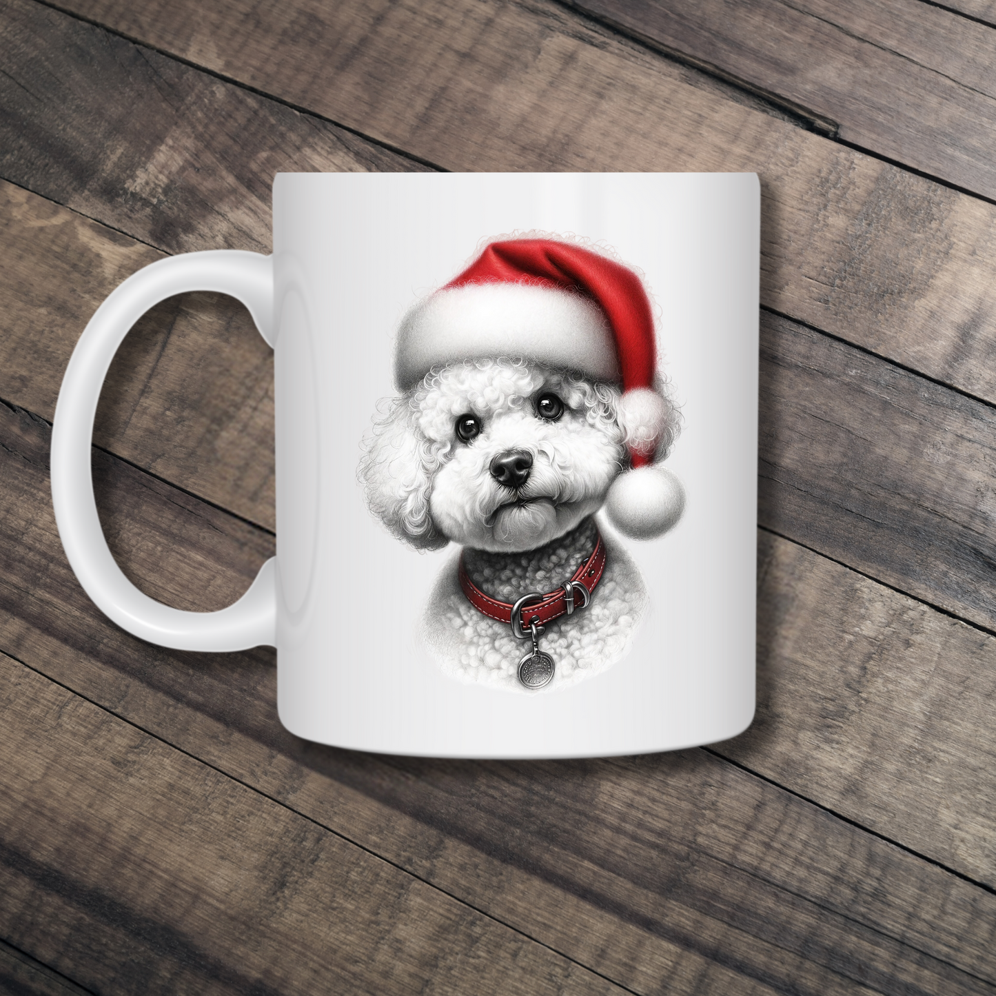 Santa Paws Mugs - Festive Canine Sketch Collection