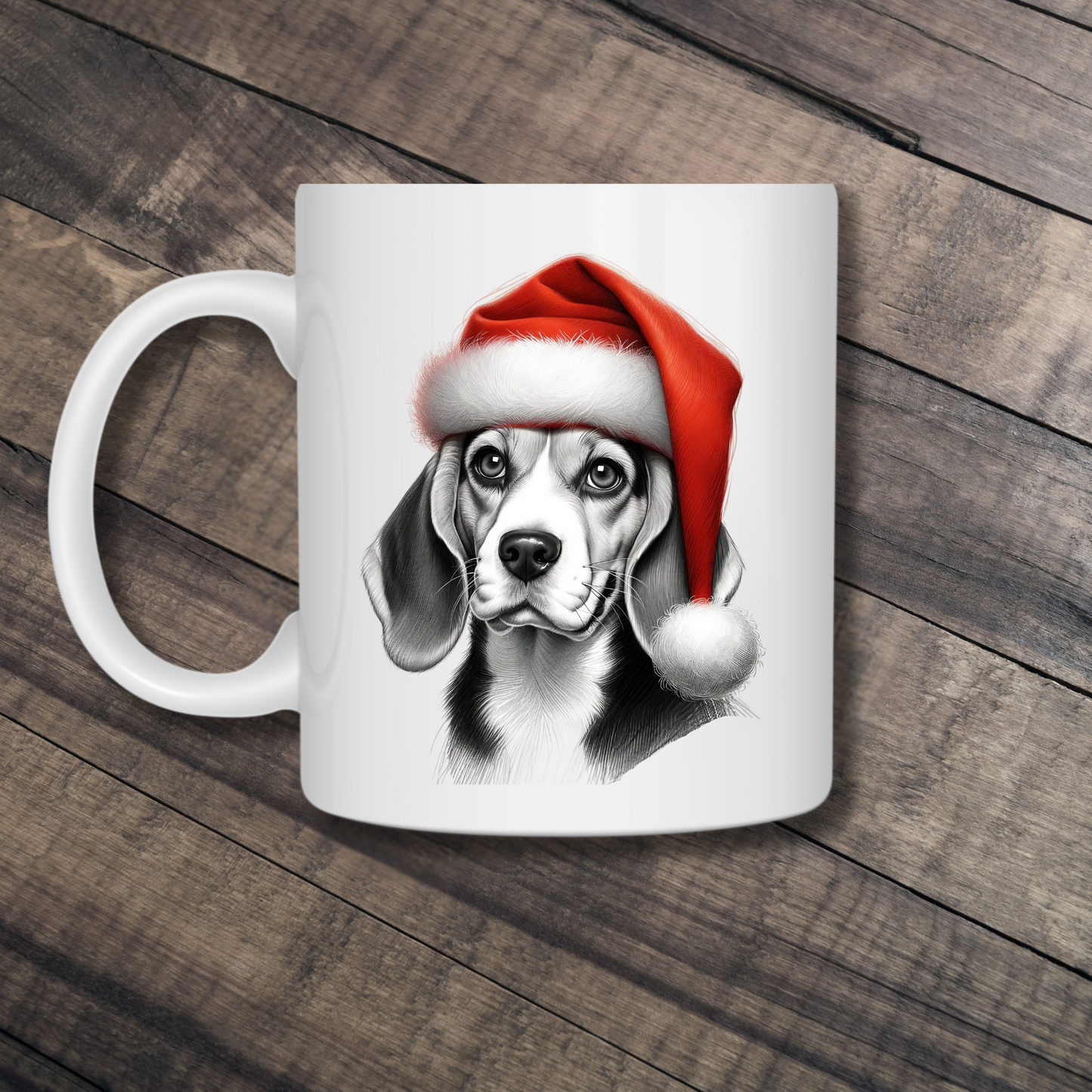 Santa Paws Mugs - Festive Canine Sketch Collection