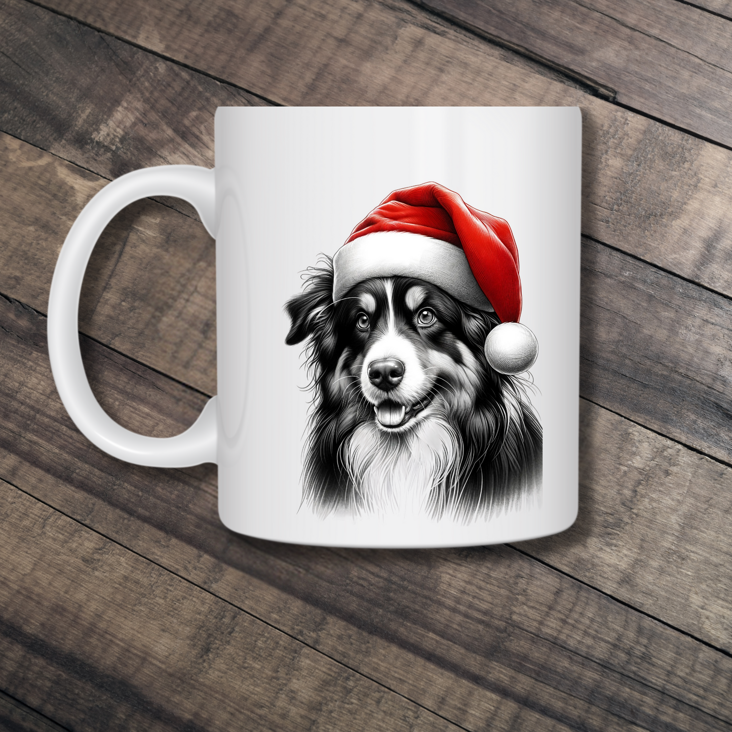 Santa Paws Mugs - Festive Canine Sketch Collection