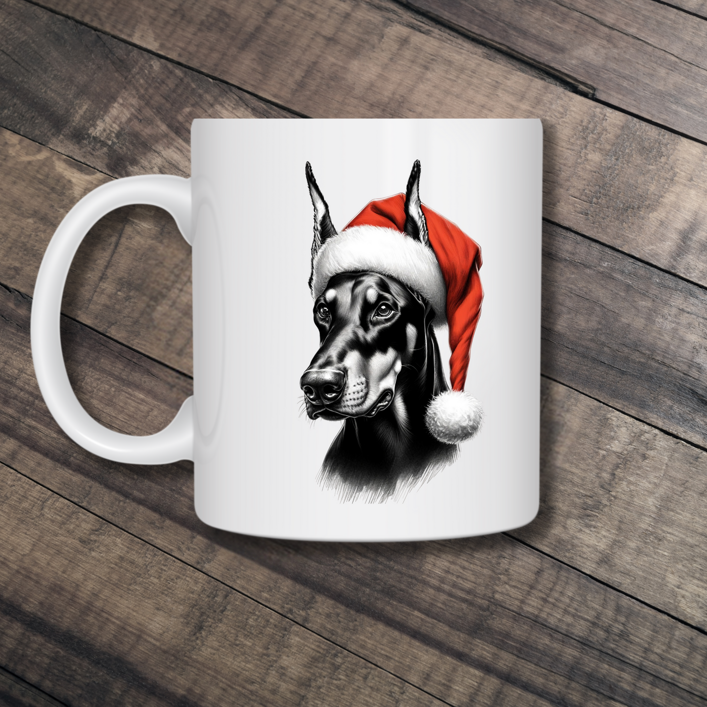 Santa Paws Mugs - Festive Canine Sketch Collection