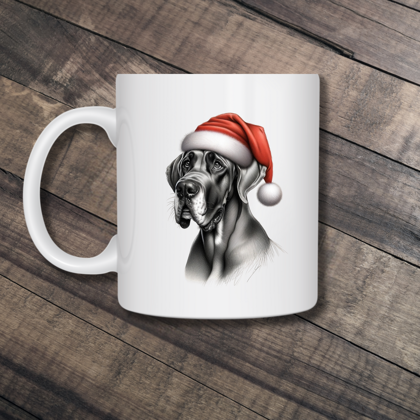 Santa Paws Mugs - Festive Canine Sketch Collection