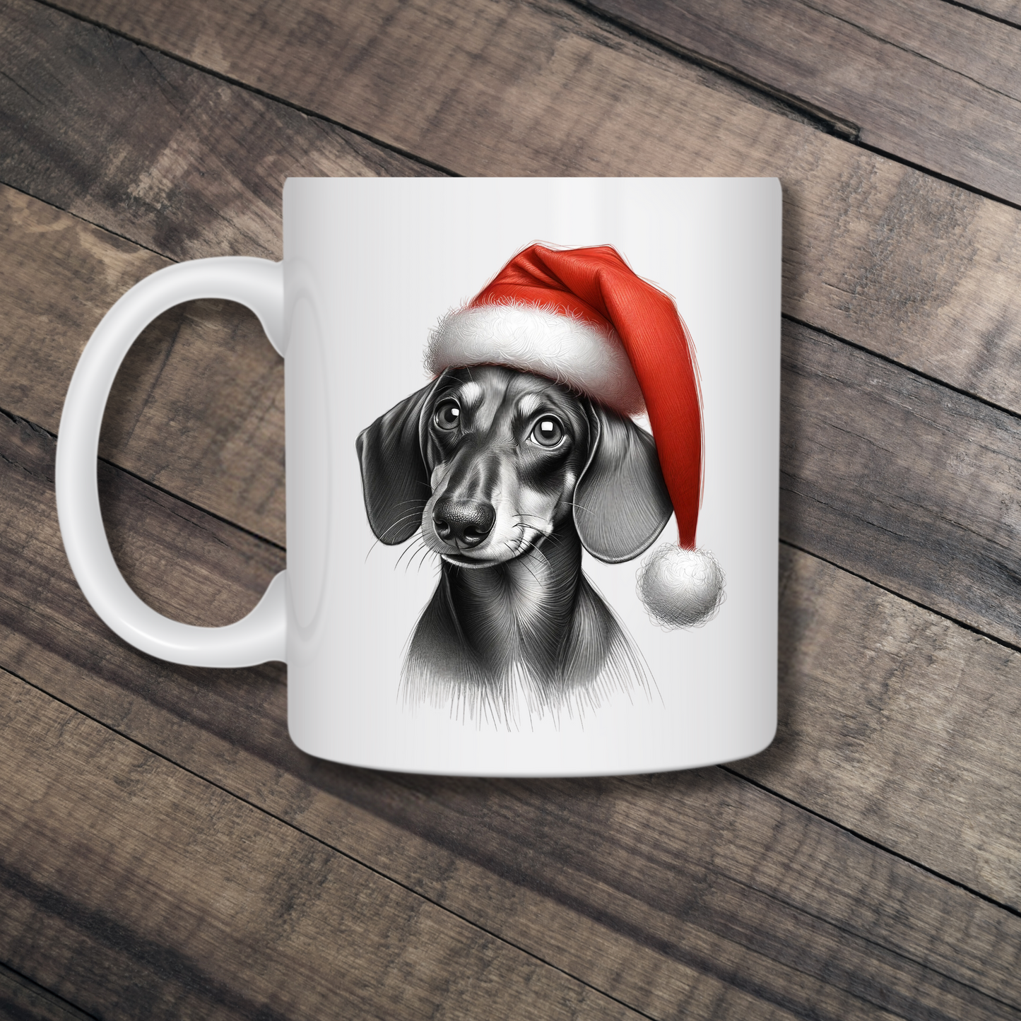 Santa Paws Mugs - Festive Canine Sketch Collection