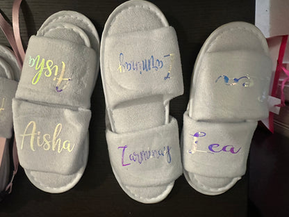 Customised Name Fluffy Slippers