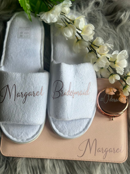 Customised Name Fluffy Slippers