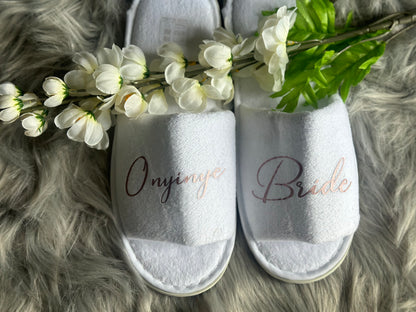 Customised Name Fluffy Slippers