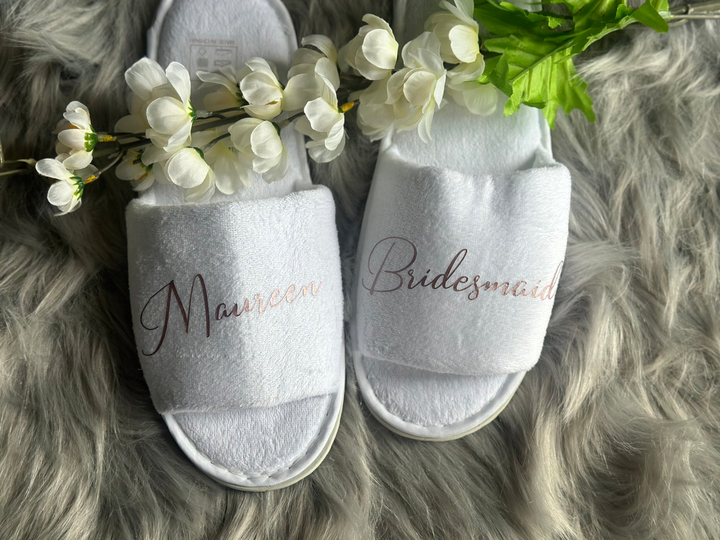 Customised Name Fluffy Slippers