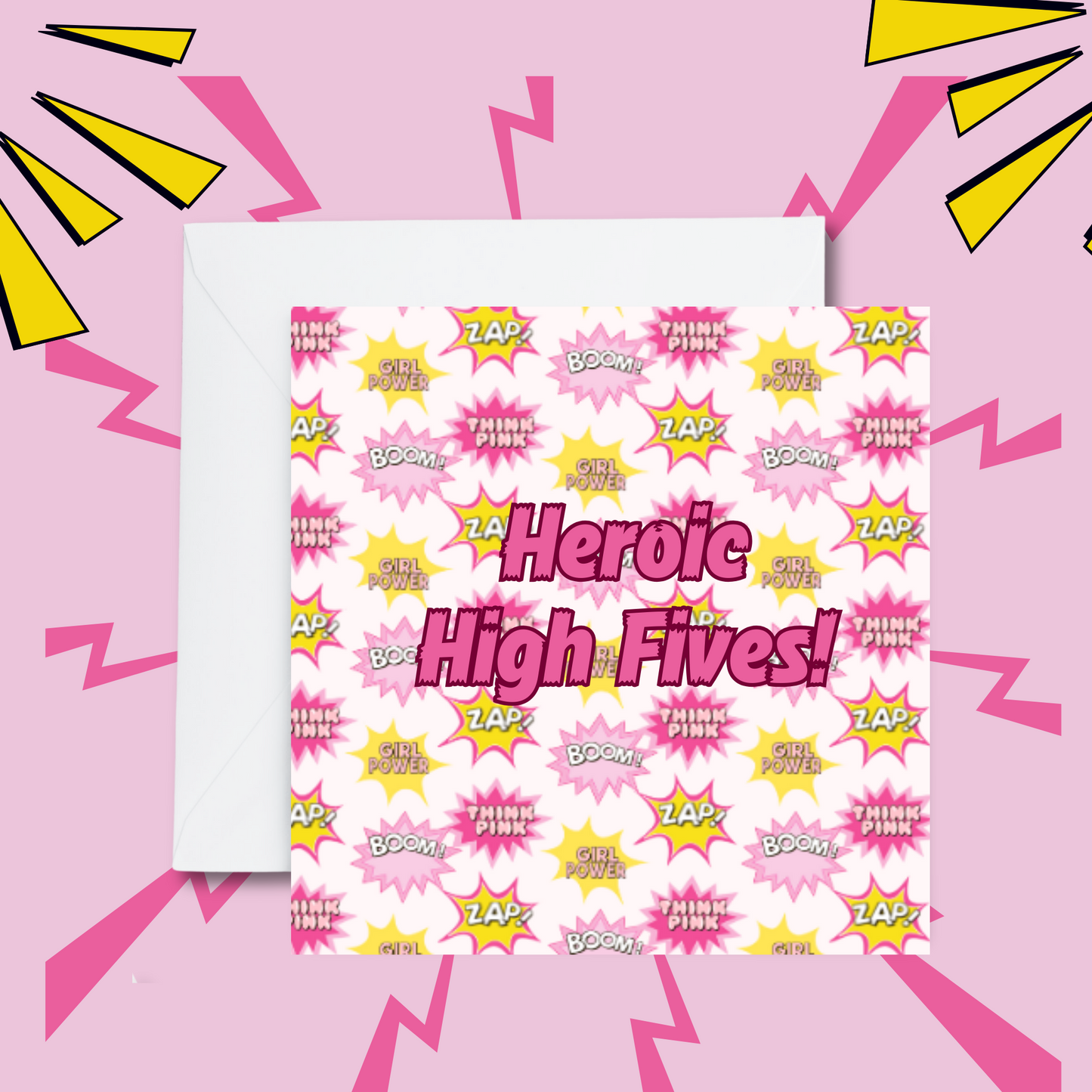 Girl Superhero Greeting Cards Set – Featuring 'Girl Power & Think Pink' | Empowering Notes for Any Occasion