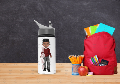 Boy Burgundy Jumper Uniform School Kids Water bottle