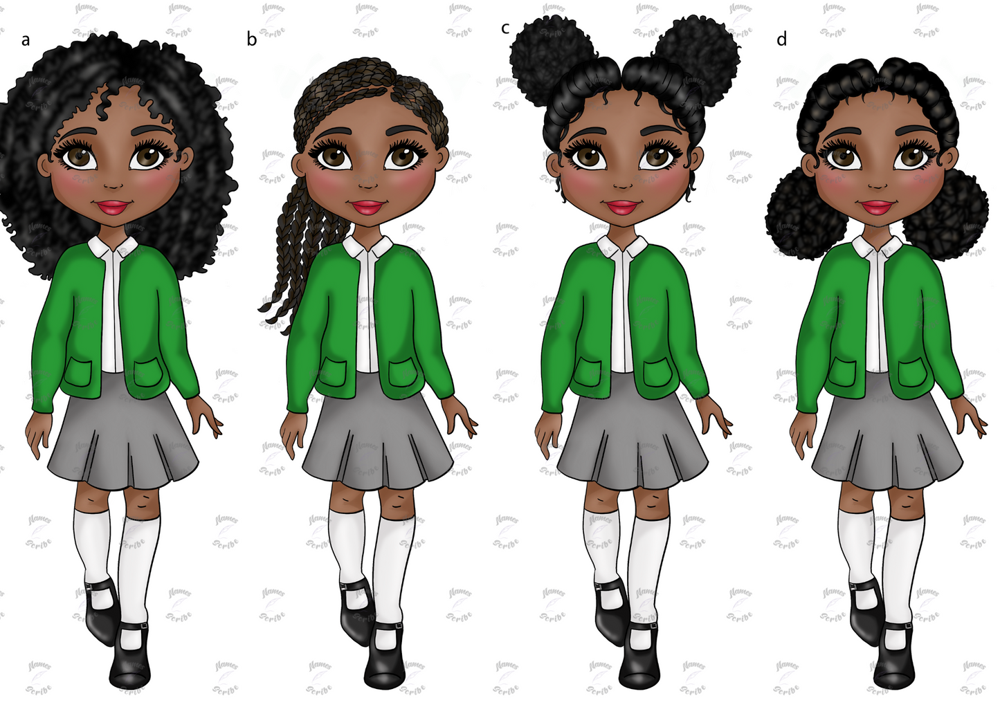 Girl Green Uniform School Kids Waterbottles