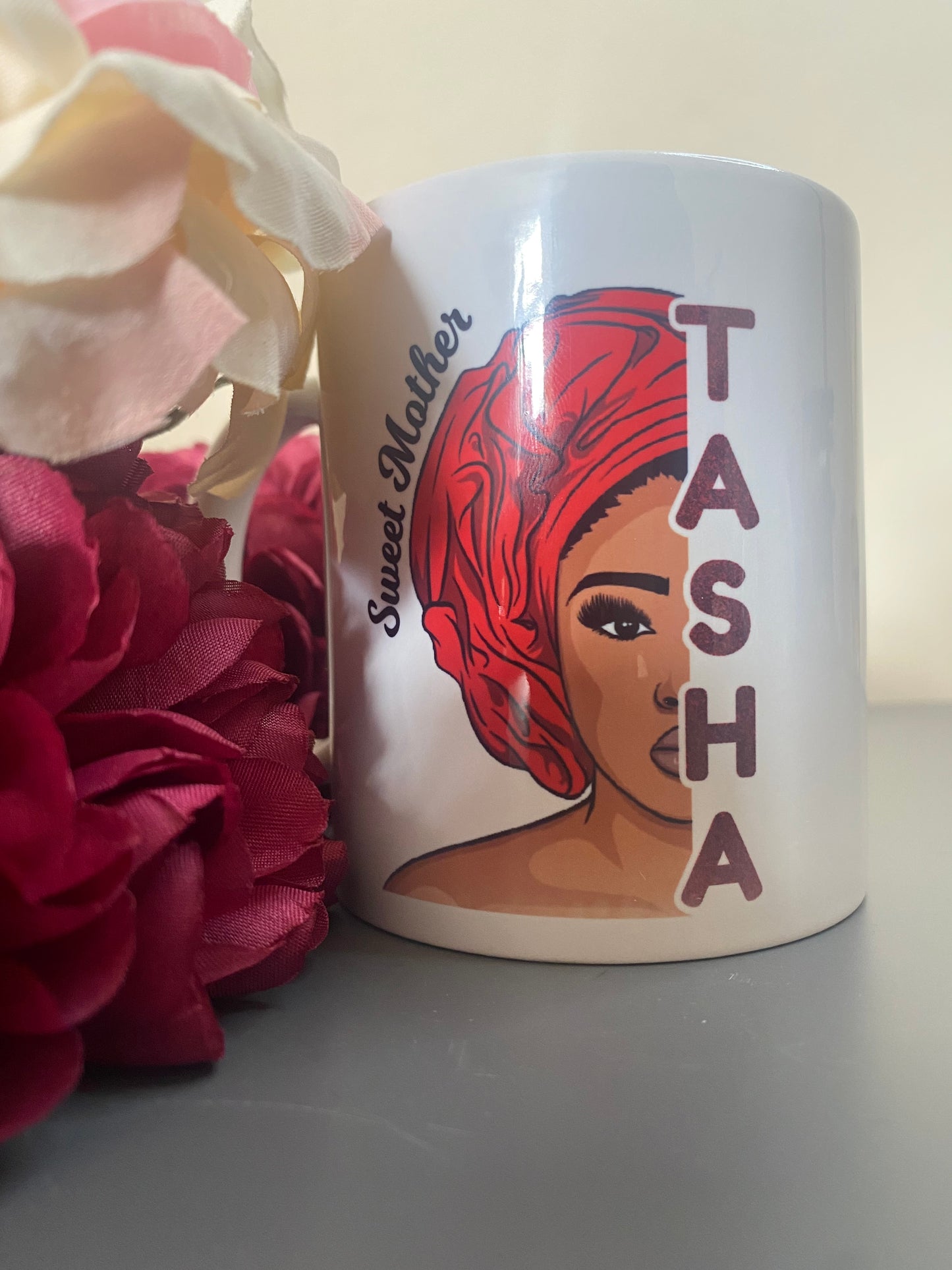 Personalised Lady Headscarf Name Mug