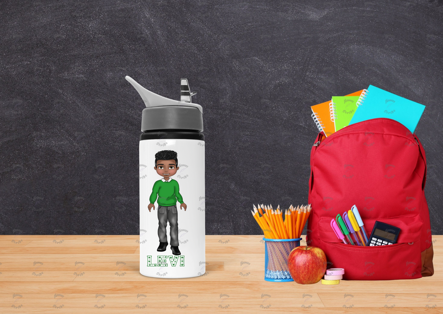 Boy Green Uniform School Kids Water bottle