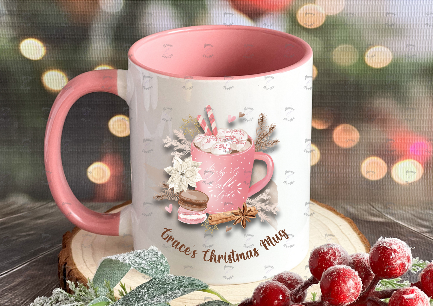 Personalised Its Cold Outside Christmas Mug