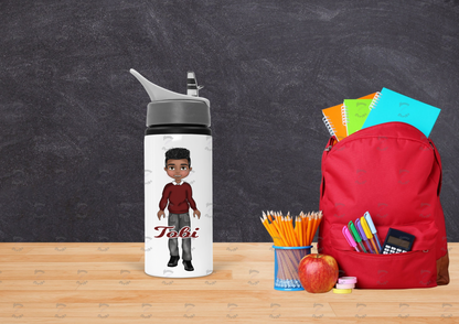 Boy Burgundy Jumper Uniform School Kids Water bottle